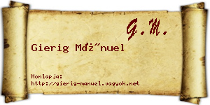 Gierig Mánuel névjegykártya